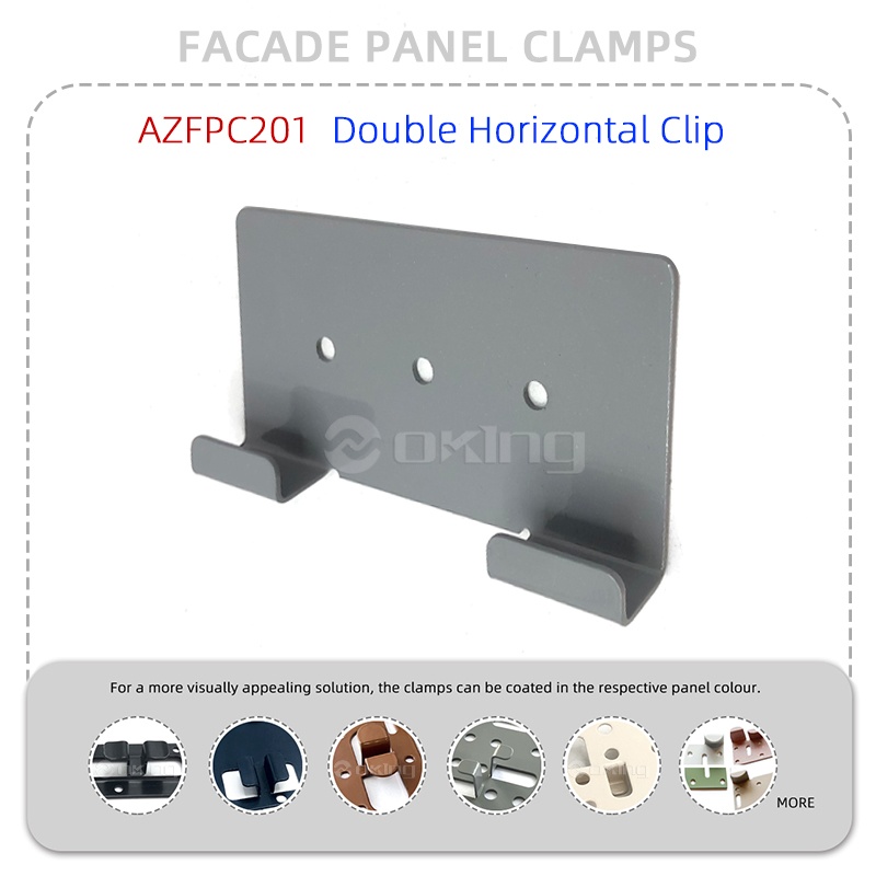 AZFPC201 Sistema de braçadeiras de painel de fachada de aço inoxidável com clipe horizontal duplo