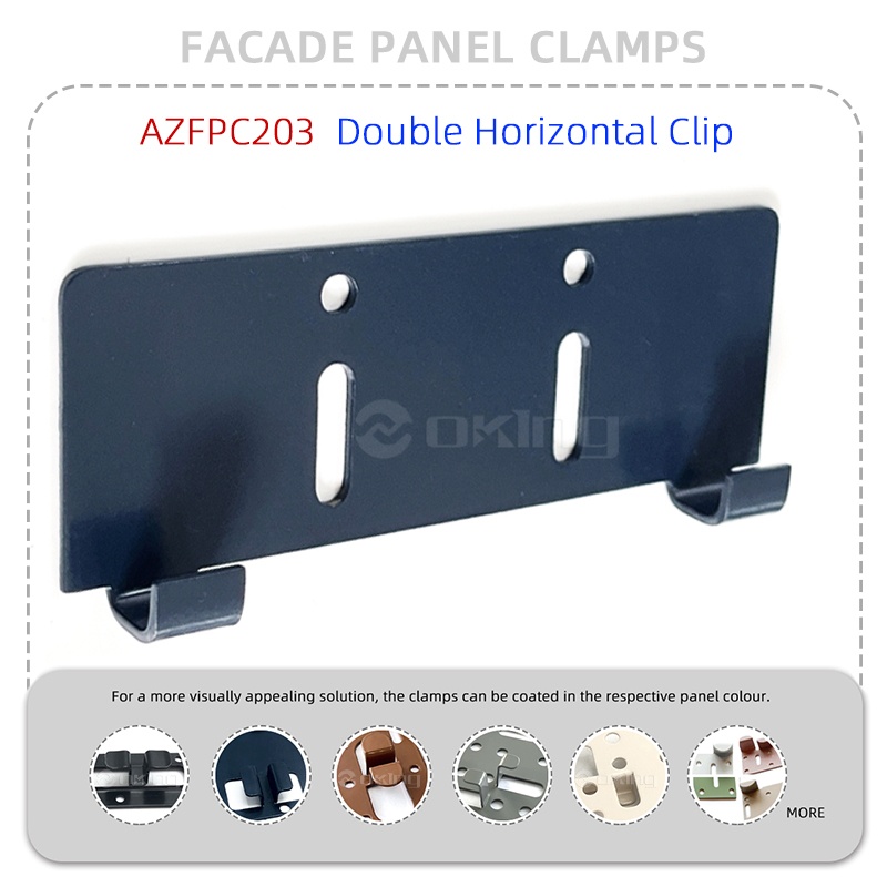 AZFPC203 Sistema de braçadeiras de painel de fachada de aço inoxidável com clipe horizontal duplo