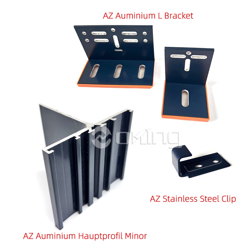 Sistema profissional de instalação de fachada de edifício com fixação oculta/exposta para painéis cerâmicos de terracota